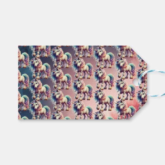 Unicorn Gift Tag Cadeaulabel (Voorkant (Horizontaal))