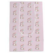 Unicorn Gift Wrap, 1st Birthday Girl, Personalized Medium Cadeauzakje (Achterkant)