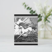 Unicorn Gifts met zwart-wit draaiend Briefkaart (Staand voorkant)