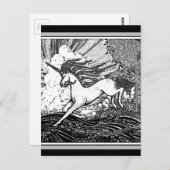 Unicorn Gifts met zwart-wit draaiend Briefkaart (Voorkant / Achterkant)
