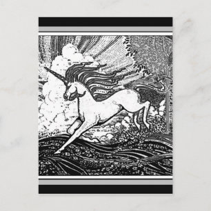 Unicorn Gifts met zwart-wit draaiend Briefkaart