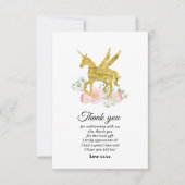 unicorn girl bedankt je kaart (Voorkant)