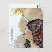 Unicorn Girl Briefkaart (Voorkant / Achterkant)