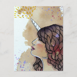 Unicorn Girl Briefkaart
