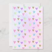 Unicorn Girl First Birthday Rainbow Waterverf Kaart (Achterkant)