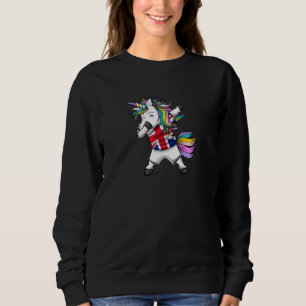 Unicorn Girl Funny United Kingdom Flag Dab Meme Je Trui