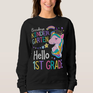 Unicorn Girl Goodbye Kindergarten Hallo eerste gra Trui