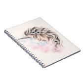 Unicorn girl in lichte laptop notitieboek (Rechterzijde)