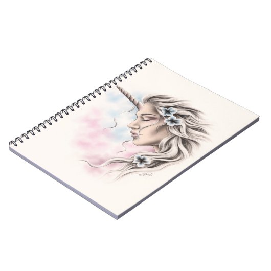 Unicorn girl in lichte laptop notitieboek (Linkerzijde)