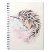 Unicorn girl in lichte laptop notitieboek (Voorkant)