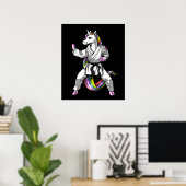 Unicorn Girl Karate Ninja Poster (Thuiskantoor)