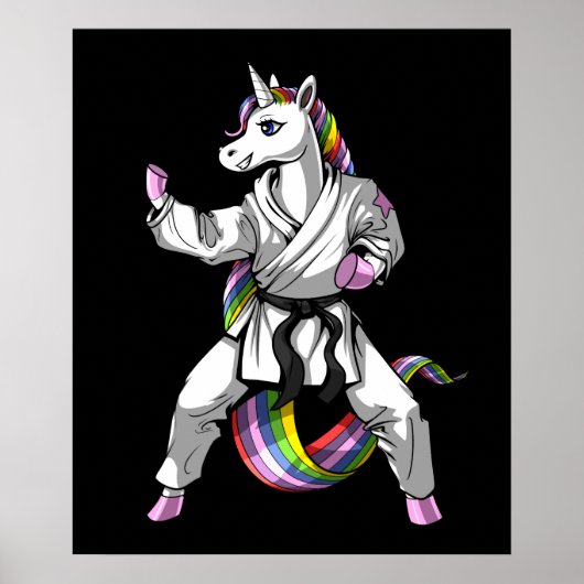 Unicorn Girl Karate Ninja Poster (Voorkant)