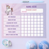 Unicorn Girl Reward Chart Personalized Planner Flyer (Enkel)