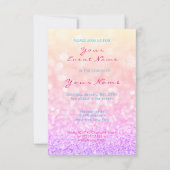 Unicorn Girl Roos Pink Glitter Lashes Rainbow Glam Kaart (Achterkant)