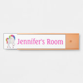 Unicorn Girl's Bedroom Deroom Sign Name Bord Deurbordje (Voorkant)