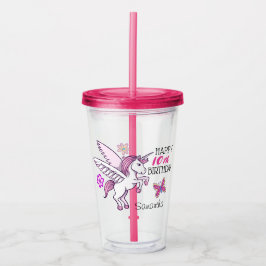 Unicorn Girls Birthday Party Age Favor Acryl Drinkbeker