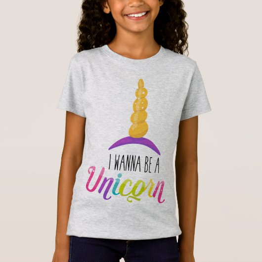 Unicorn Girls' Fine Jersey T-Shirt (Voorkant)