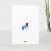 Unicorn girly fantasy roze paars 10e verjaardag kaart (Achterkant)