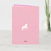 Unicorn girly roze en wit met sterren kaart (Achterkant)