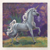 Unicorn Glade Art Glazen Onderzetter (Voorkant)