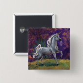 Unicorn Glade Vierkante Button 5,1 Cm (Voorkant /achterkant)