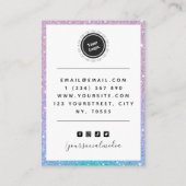 Unicorn Glitter Custom Logo earing Display Girly Visitekaartje (Achterkant)