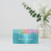 Unicorn Glitter drijft Blauwgroen Makeup Artist Sa Visitekaartje (Staand voorkant)