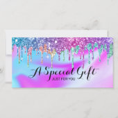 Unicorn Glitter drijft Salon Cadeaubonnen (Voorkant)