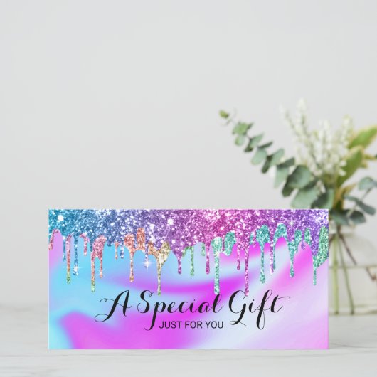 Unicorn Glitter drijft Salon Cadeaubonnen (Staand voorkant)