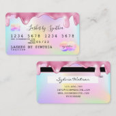 Unicorn glitter drip Credit Kaart hologram naam to Visitekaartje (Voorkant / Achterkant)