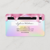 Unicorn glitter drip Credit Kaart hologram naam to Visitekaartje (Achterkant)