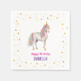 Unicorn Glitter Girls Birthday Servet