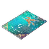 Unicorn Glitter Gold Lights Blauwe Letter G Notitieboek (Linkerzijde)