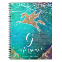 Unicorn Glitter Gold Lights Blauwe Letter G