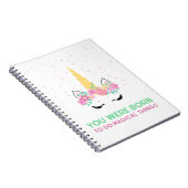 Unicorn Glitter, je bent geboren om magische dinge Notitieboek (Rechterzijde)