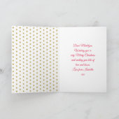 Unicorn Glitter Kerstmis voor zuster Feestdagen Kaart (Binnen)