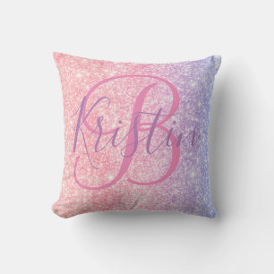 Unicorn Glitter Monogram Kussen