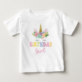 Unicorn Glitter Rainbow Birthday Girl Party Outfit (Voorkant)