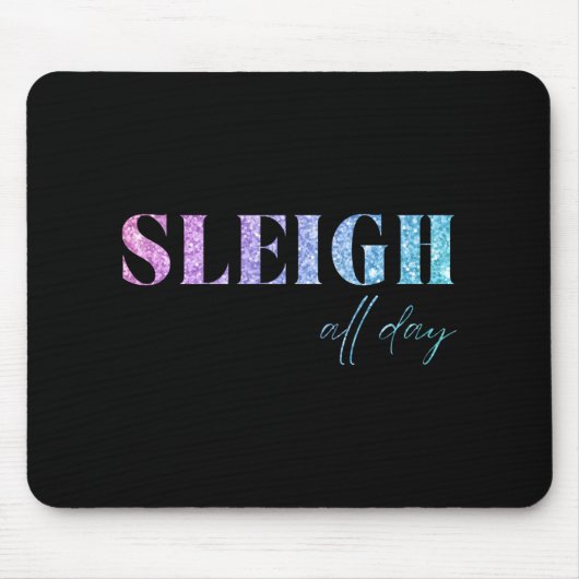 Unicorn Glitter Sleigh All Day Christmas  Muismat (Voorkant)