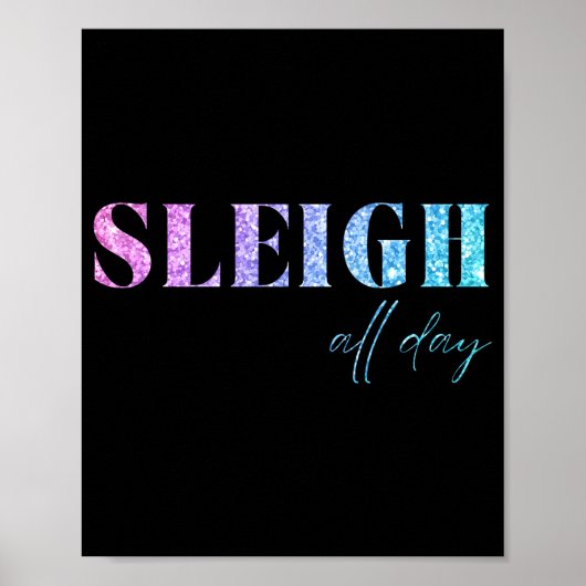 Unicorn Glitter Sleigh All Day Christmas Poster (Voorkant)