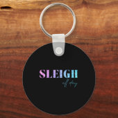 Unicorn Glitter Sleigh All Day Christmas Sleutelhanger (Voorkant)