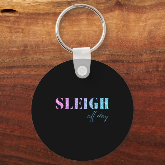 Unicorn Glitter Sleigh All Day Christmas Sleutelhanger (Voorkant)