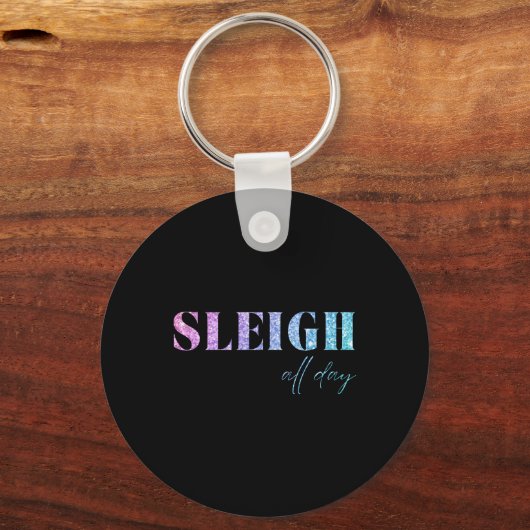 Unicorn Glitter Sleigh All Day Christmas Sleutelhanger (Voorkant)