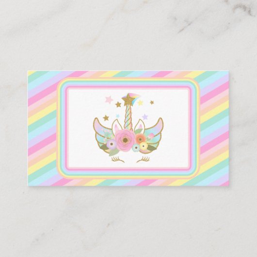 Unicorn Glitter Stars Cute brengt boek mee Informatiekaartje (Achterkant)
