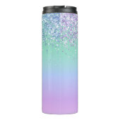 Unicorn Glitter Thermal Personalized Tumbler Thermosbeker (Achterkant)