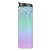 Unicorn Glitter Thermal Personalized Tumbler Thermosbeker (Geroteerd rechts)