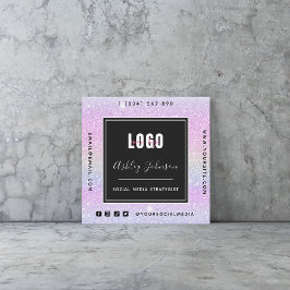 Unicorn Glitter voegt uw Logo QR-code sociale medi Vierkante Visitekaartje