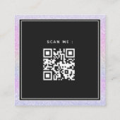 Unicorn Glitter voegt uw Logo QR-code sociale medi Vierkante Visitekaartje (Achterkant)