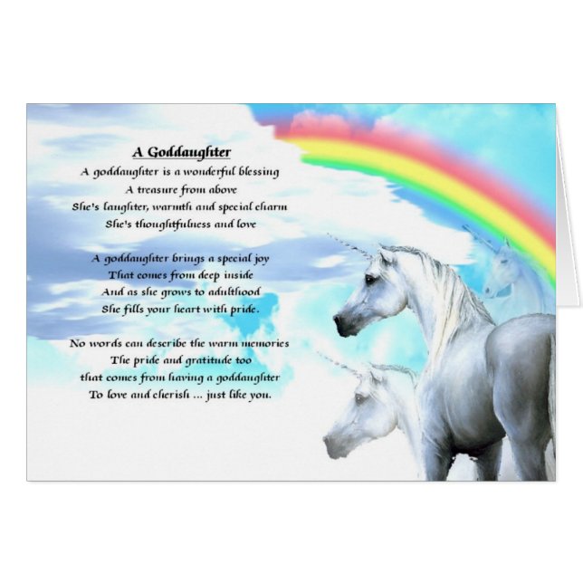 Unicorn Goddochter Poem (Voorkant Horizontaal)