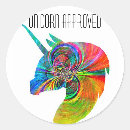 Unicorn goedgekeurde Sticker (Voorkant)